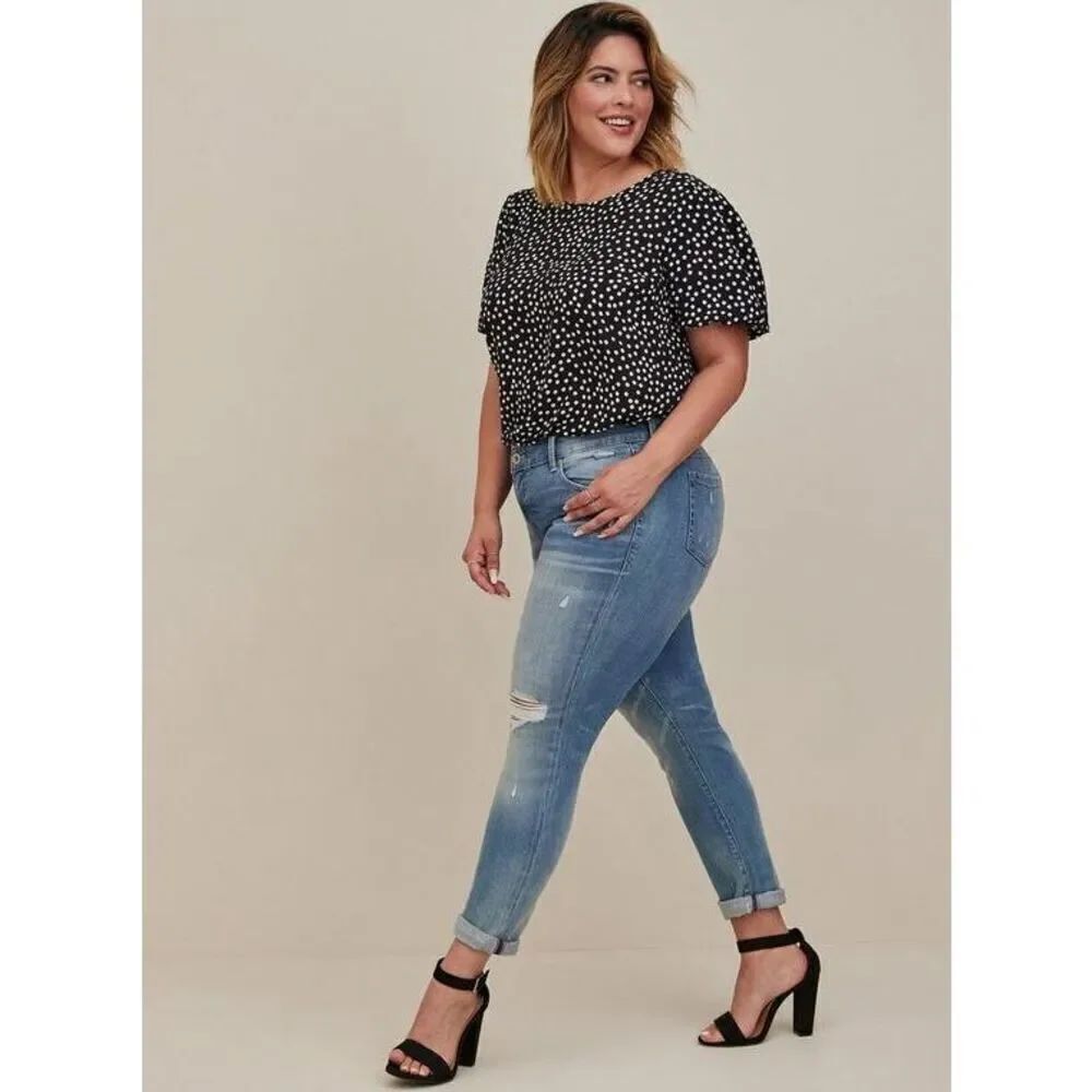 ✨Torrid Abbey Georgette Puff Sleeve Sz 1X Blouse✨